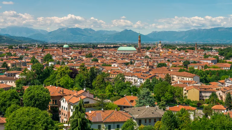 Terracotta roofs at Vicenza, Italy